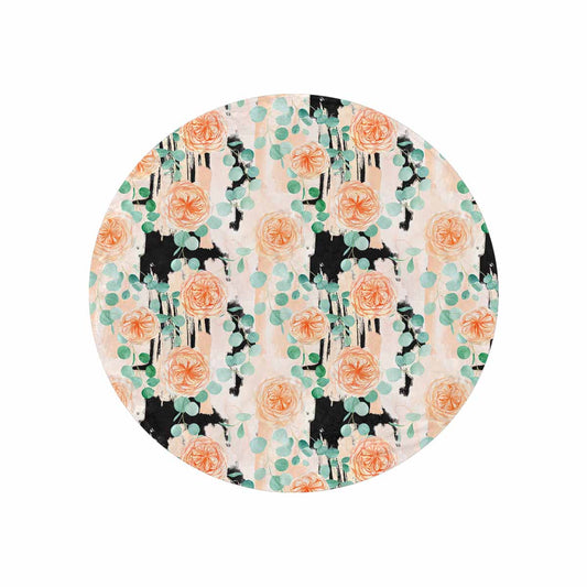 Rose Eucalyptus Circular Micro Fleece Blanket 47"