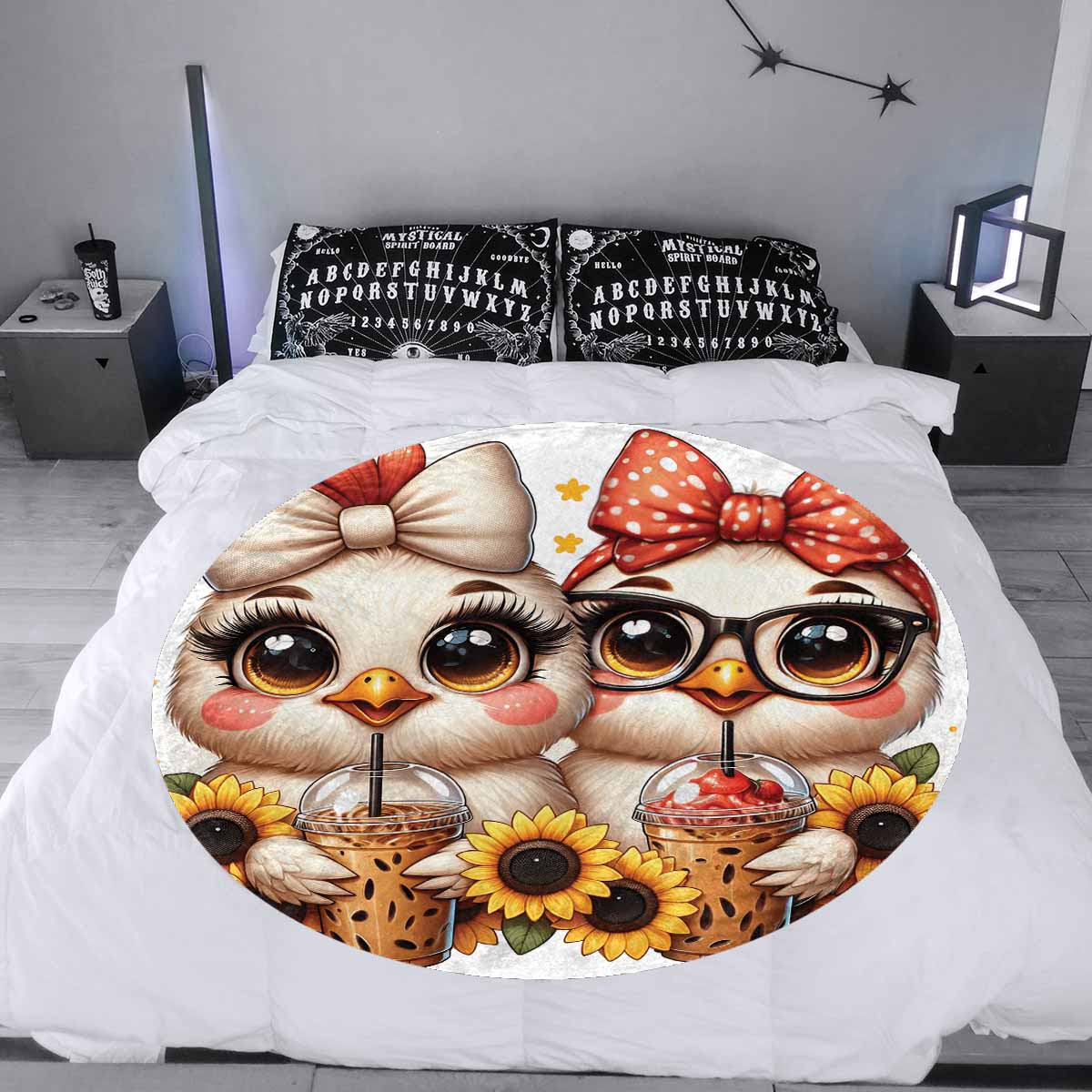 Chickens_Awd35169  Circular Micro Fleece Blanket 47"