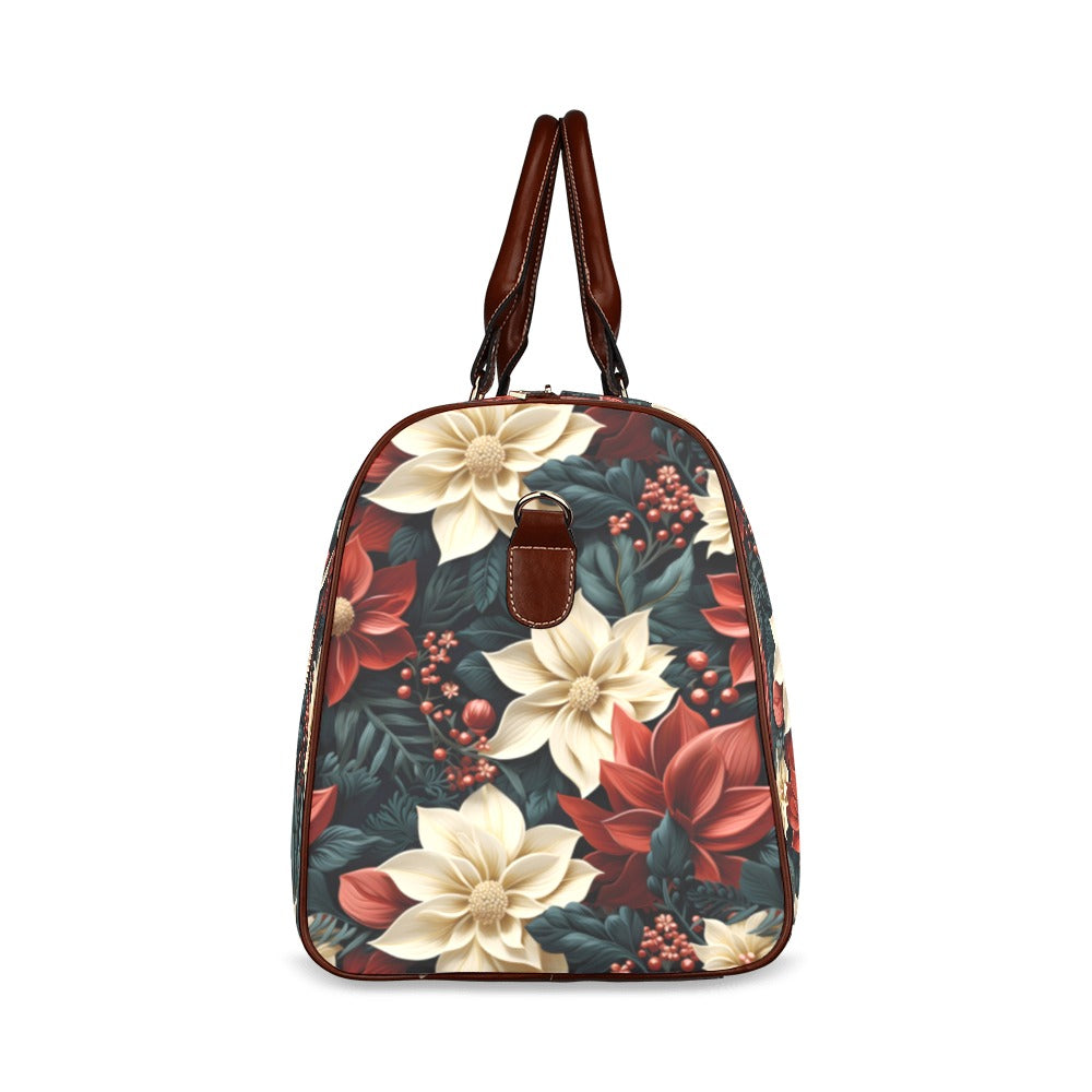 Red Poinsettia Waterproof Travel Bag/Small (Model 1639)