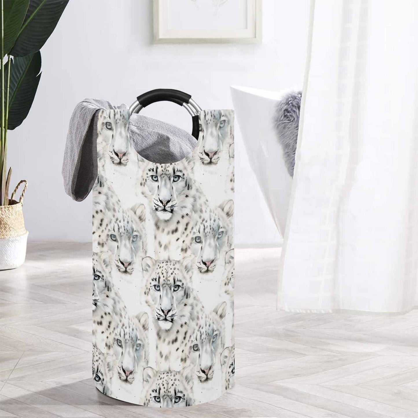 Leopard  Round Laundry Basket