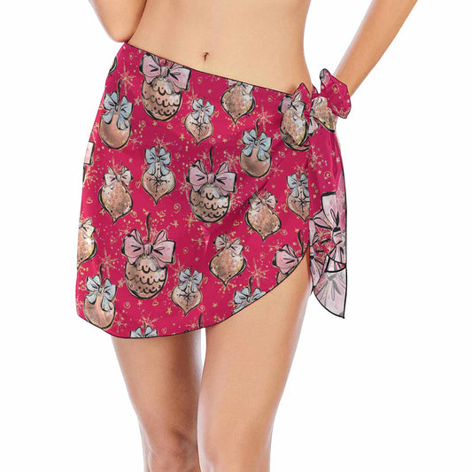 Christmas Baubles 50  Women's Beach Sarong Wrap