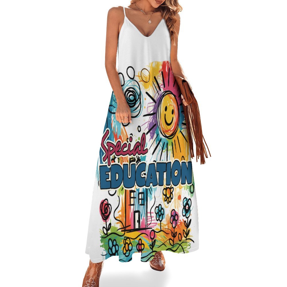 Teacher Special Education Spaghetti Strap Ankle-Length Dress Long dress