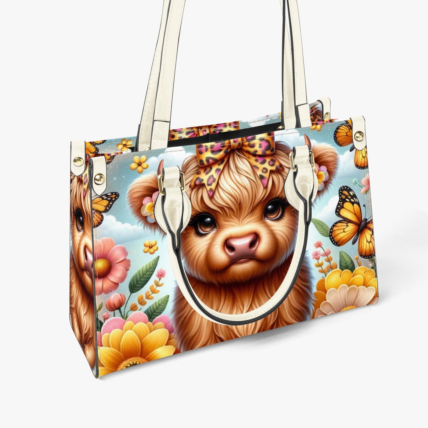 Women's Tote Bag - Long Strap - Highland Cow