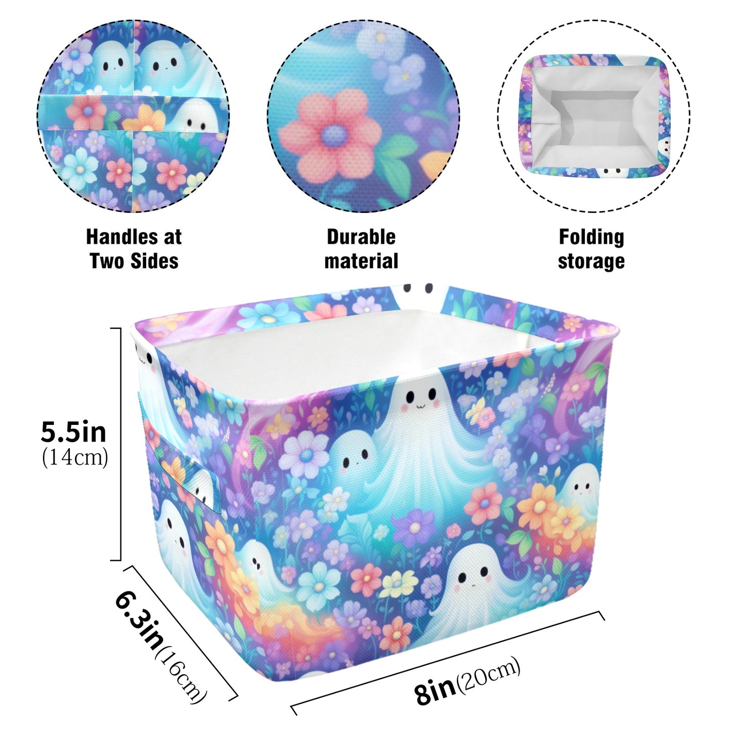 Pastel Halloween Fabric Storage Basket