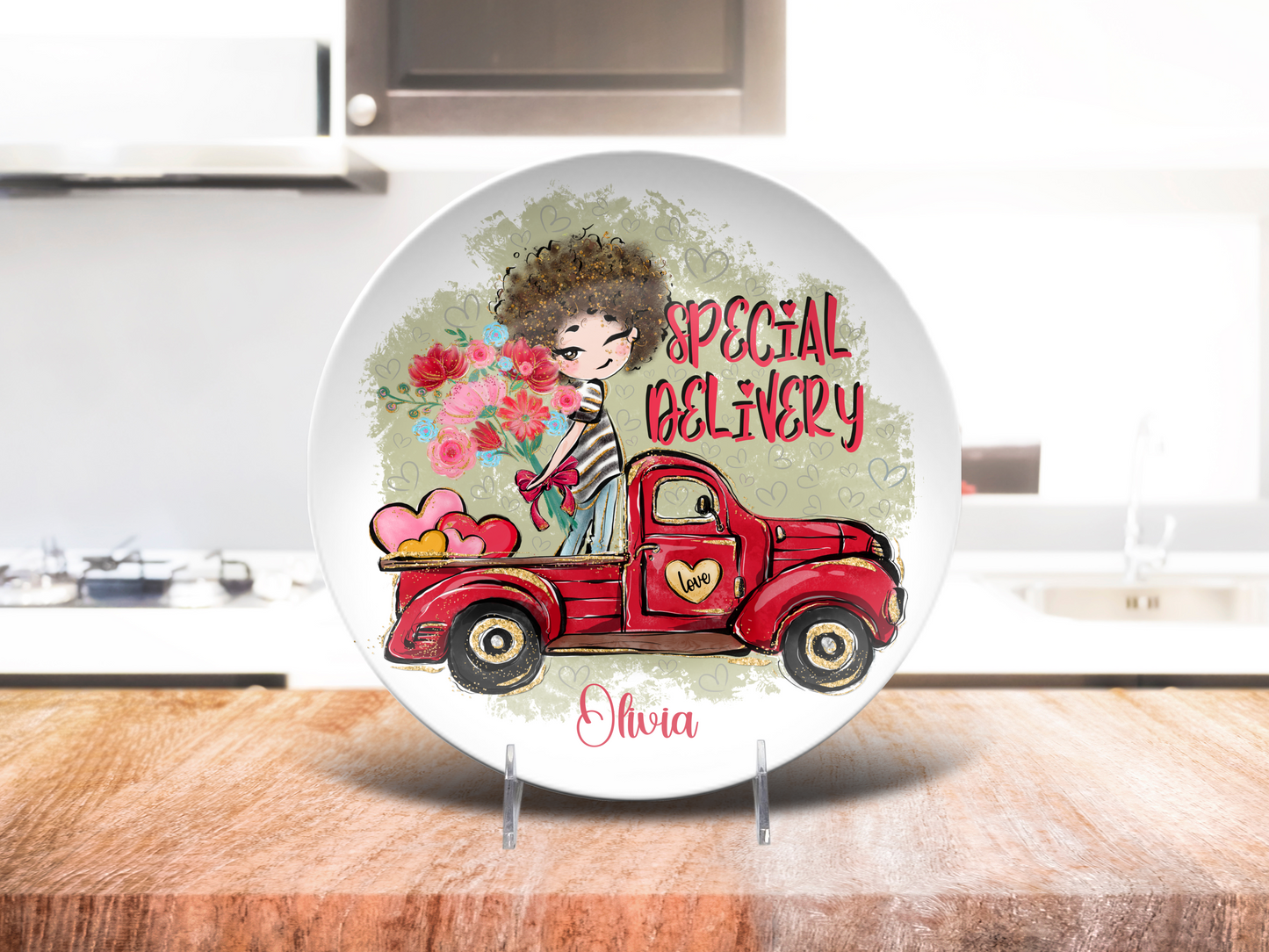 Personalised Valentines Truck Special Delivery Plate