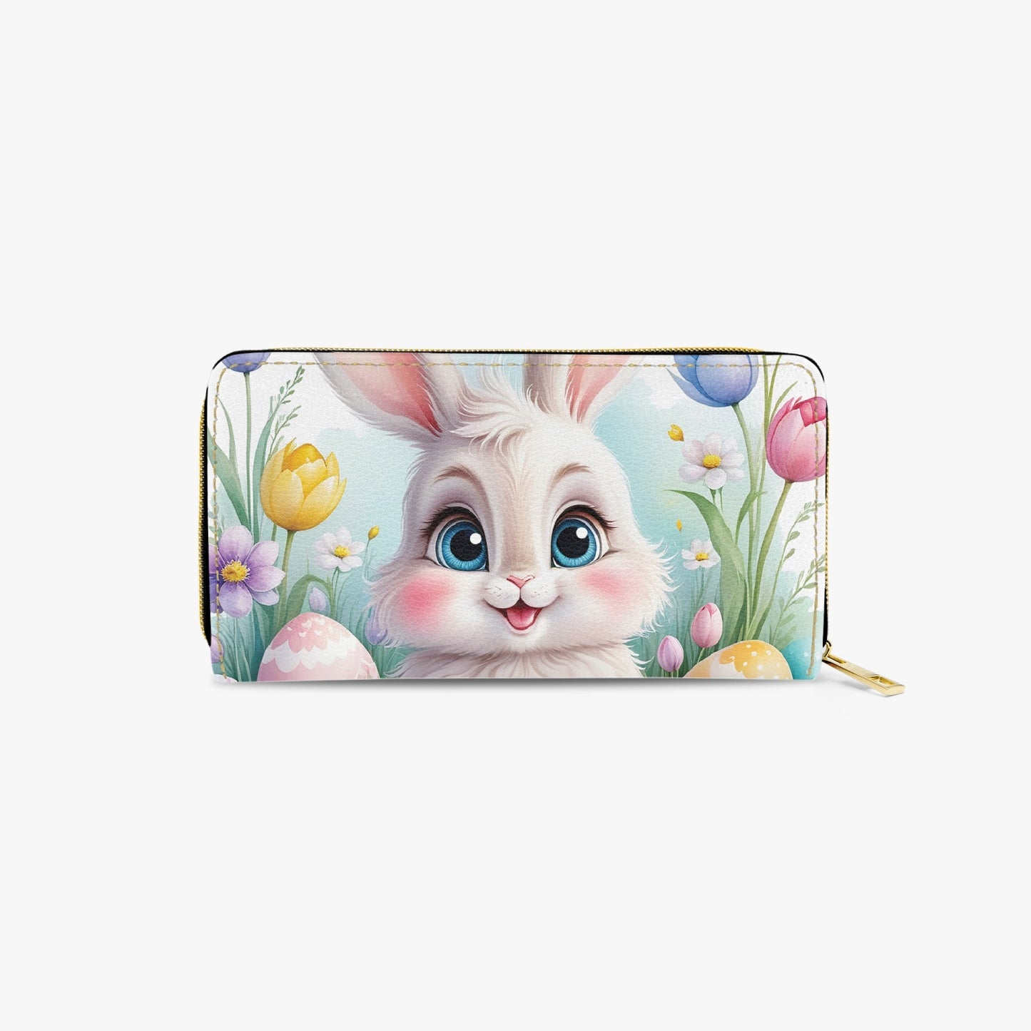 Long Type Zipper Purse, Easter, Rabbit, awd-648