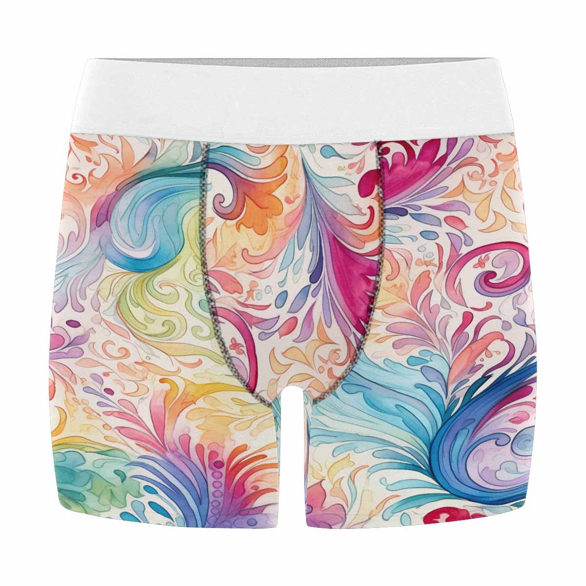 Pastel Rainbow Paisley Men's All Over Print Boxer Briefs(Made In AUS)