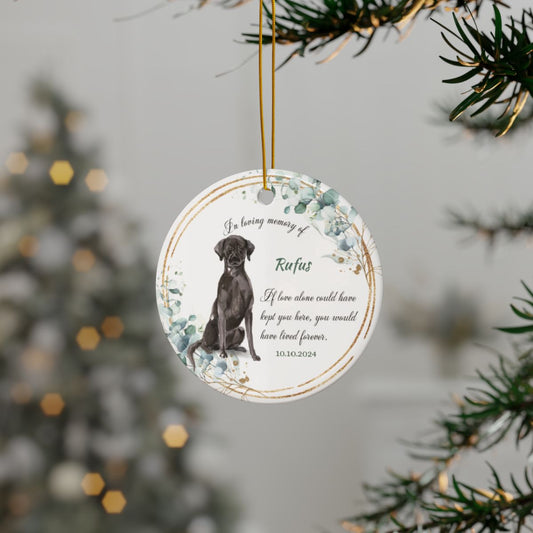 Black Lab Personalised Memorial Ceramic Ornament