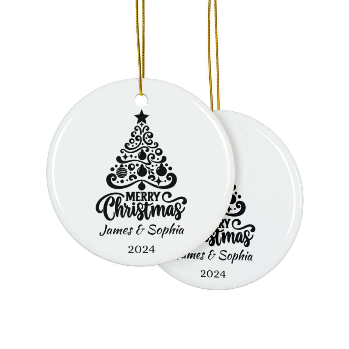 Personalized Christmas Ornament, Ceramic Holiday Decor, Custom Christmas Tree Decoration, Name Ornament, Unique Christmas Gift, Xmas Keepsake