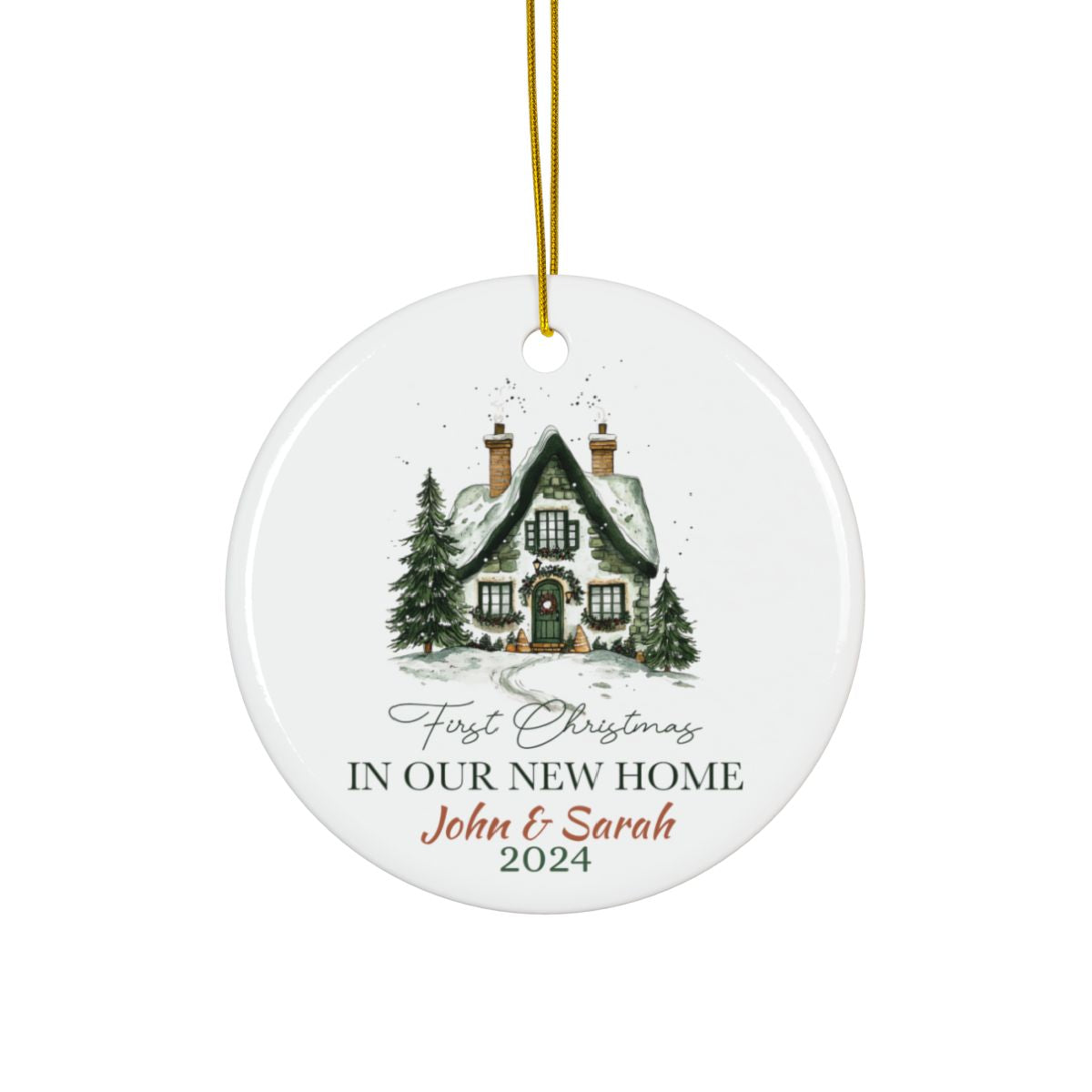 First Christmas Ornament, New Home Gift, Personalized Ceramic Décor, Holiday Keepsake, Custom Holiday Decoration, New Home Ornament