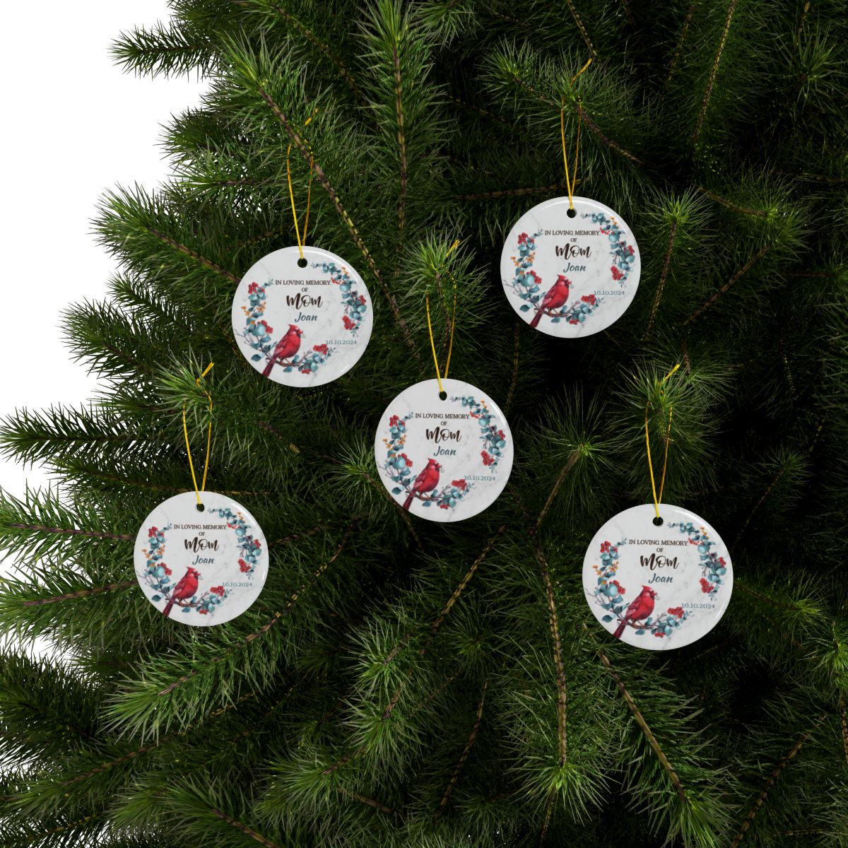 Personalized Memorial Ornament, Custom Ceramic Keepsake, In Loving Memory Gift, Grandma Memorial Decoration, Holiday Remembrance
