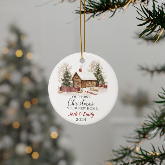 Our first Christmas in Our New Home 3 Personalised Ceramic Ornaments