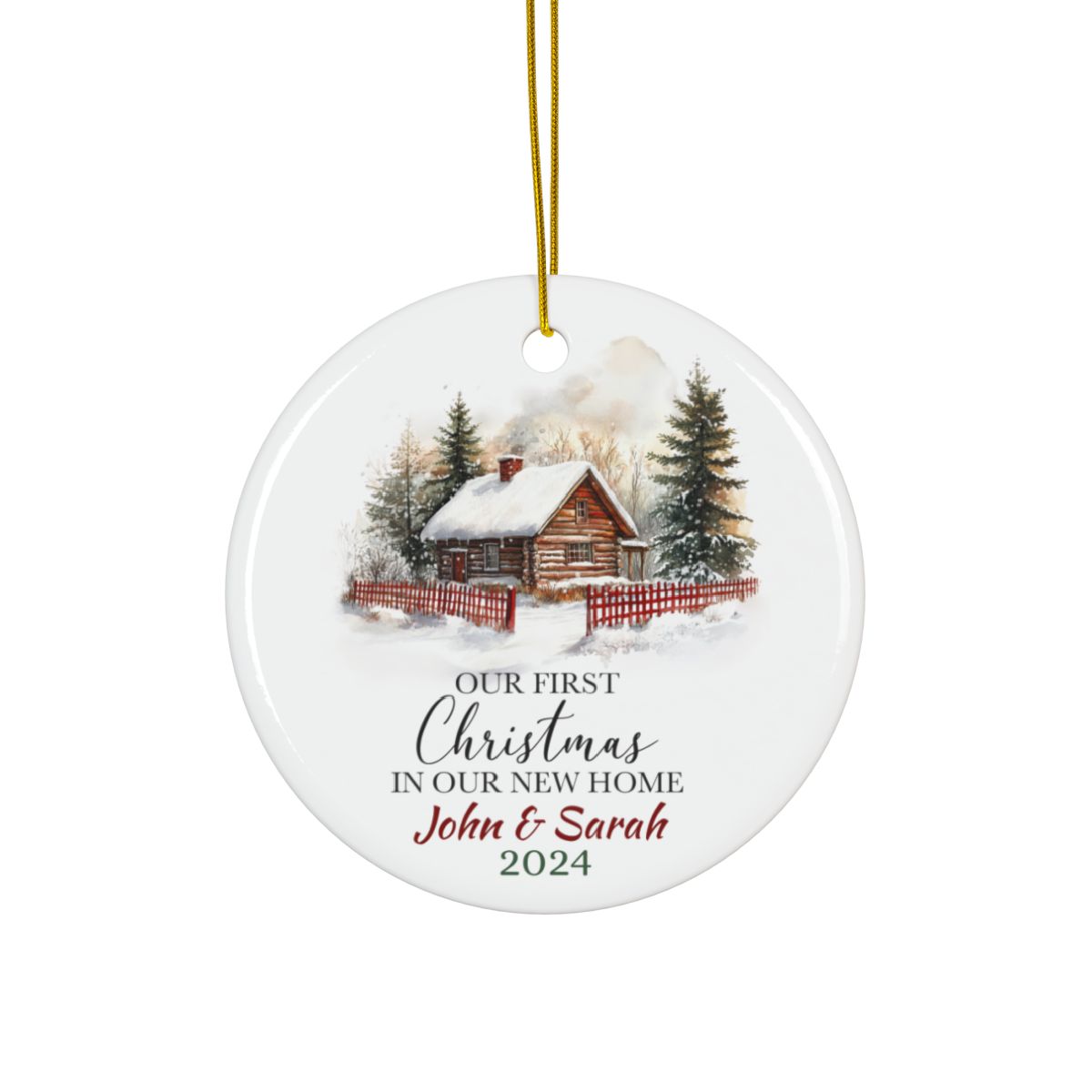 Our first Christmas in Our New Home Christmas1 Personalised Ceramic Ornaments
