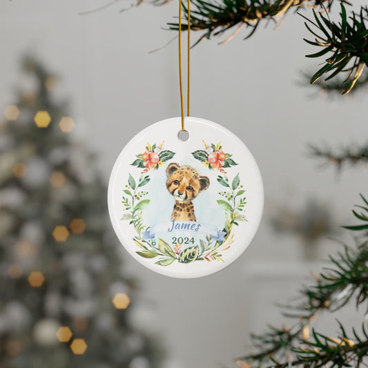 Cheetah Ornament Personalised Ceramic Ornament