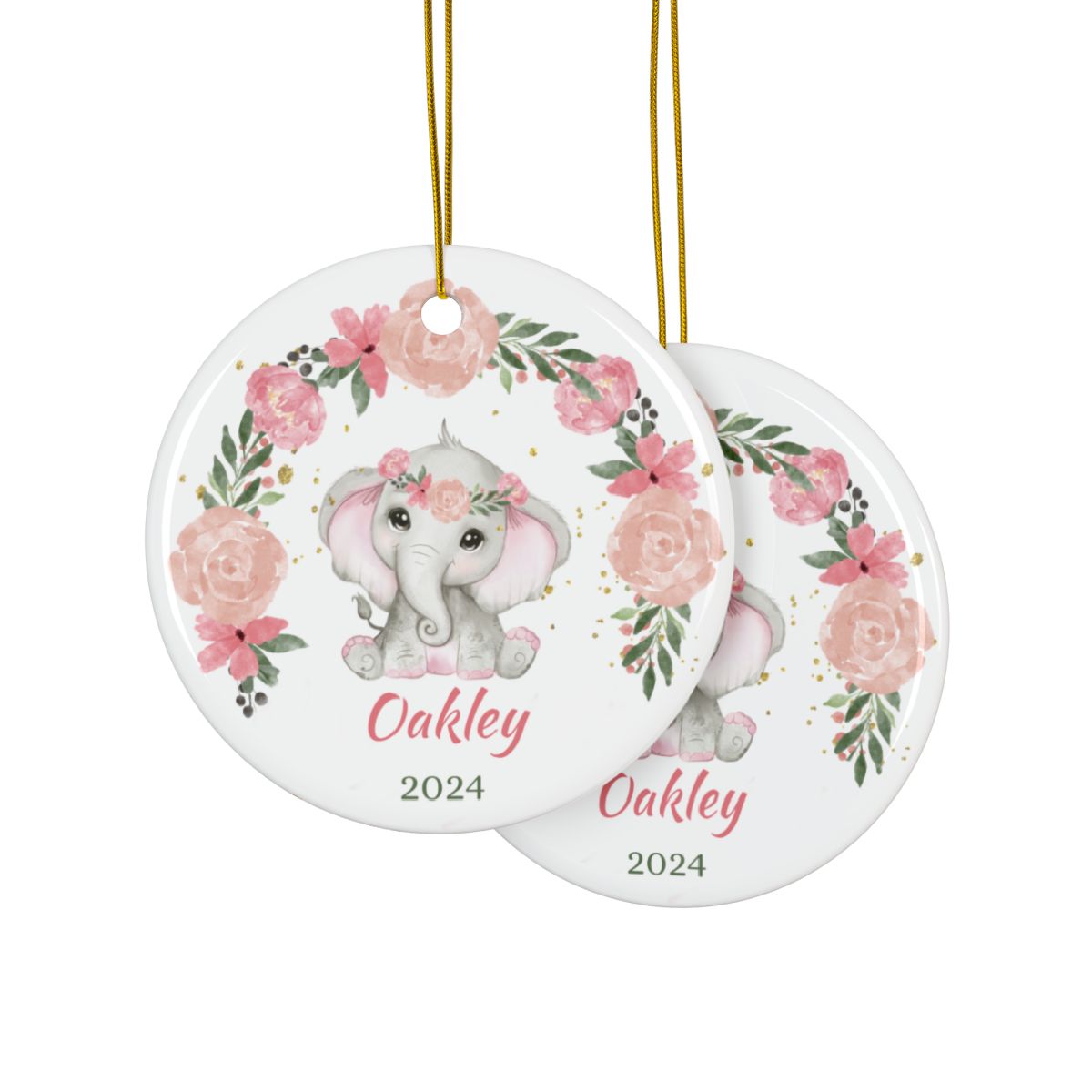 Elephant Personalised Ceramic Ornaments