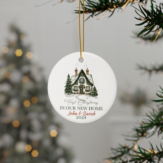 First Christmas Ornament, New Home Gift, Personalized Ceramic Décor, Holiday Keepsake, Custom Holiday Decoration, New Home Ornament