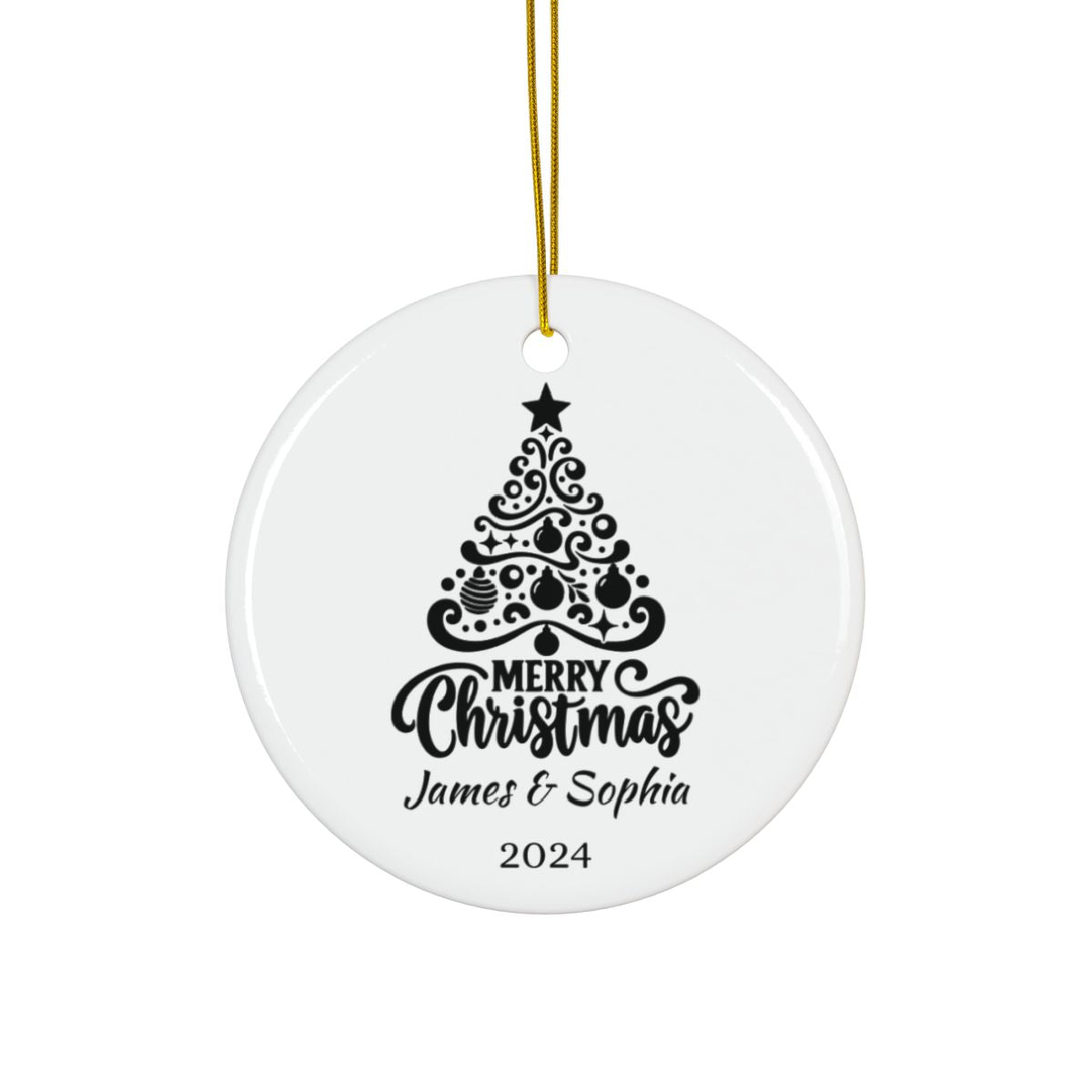 Personalized Christmas Ornament, Ceramic Holiday Decor, Custom Christmas Tree Decoration, Name Ornament, Unique Christmas Gift, Xmas Keepsake