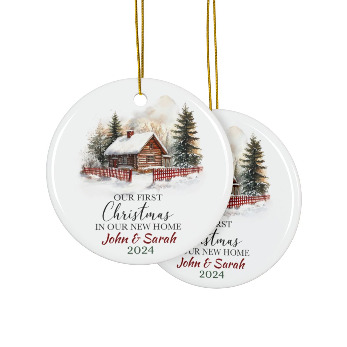 Our first Christmas in Our New Home Christmas1 Personalised Ceramic Ornaments