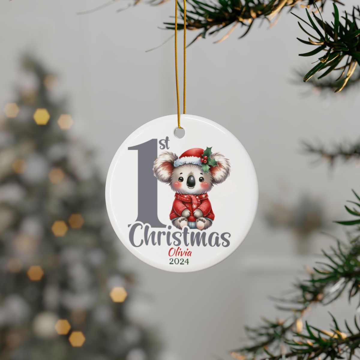 Koala 1st Christmas Personalised Ceramic Ornament