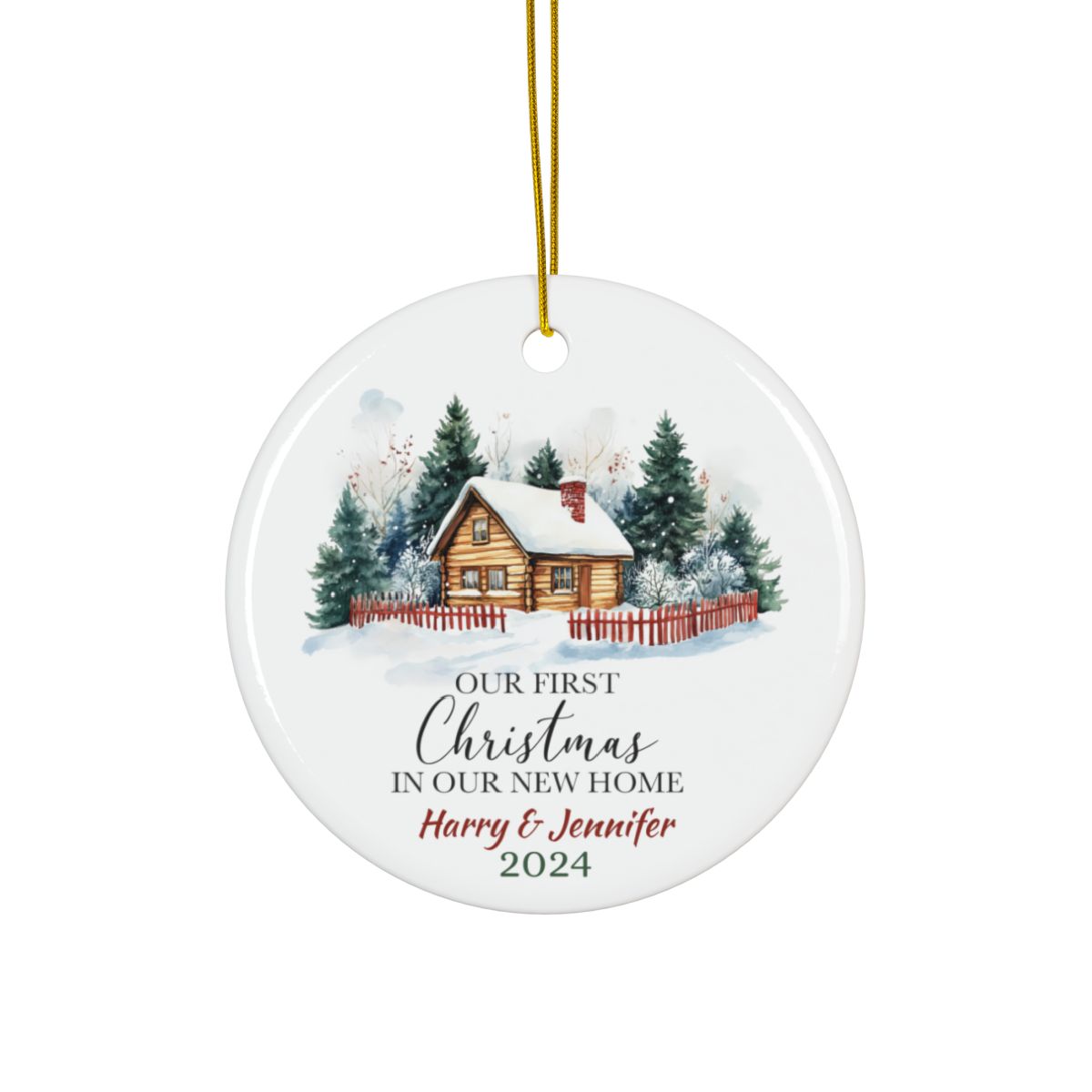 Our first Christmas in Our New Home 4 Personalised Ceramic Ornaments