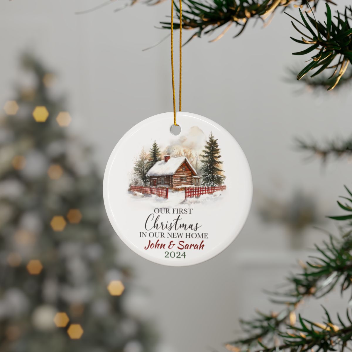 Our first Christmas in Our New Home Christmas1 Personalised Ceramic Ornaments