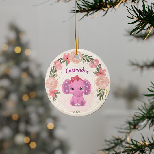 Elephant Personalised Ceramic Ornament