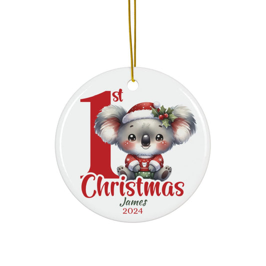 Koala 1st Christmas Personalised Ceramic Ornament