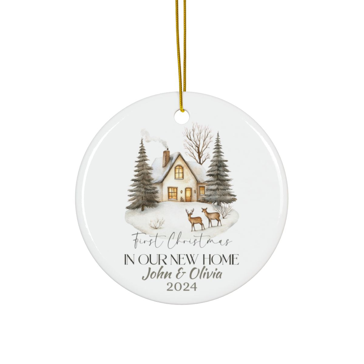 First Christmas in our new home Christmas Ornament Personalised Ceramic Ornament