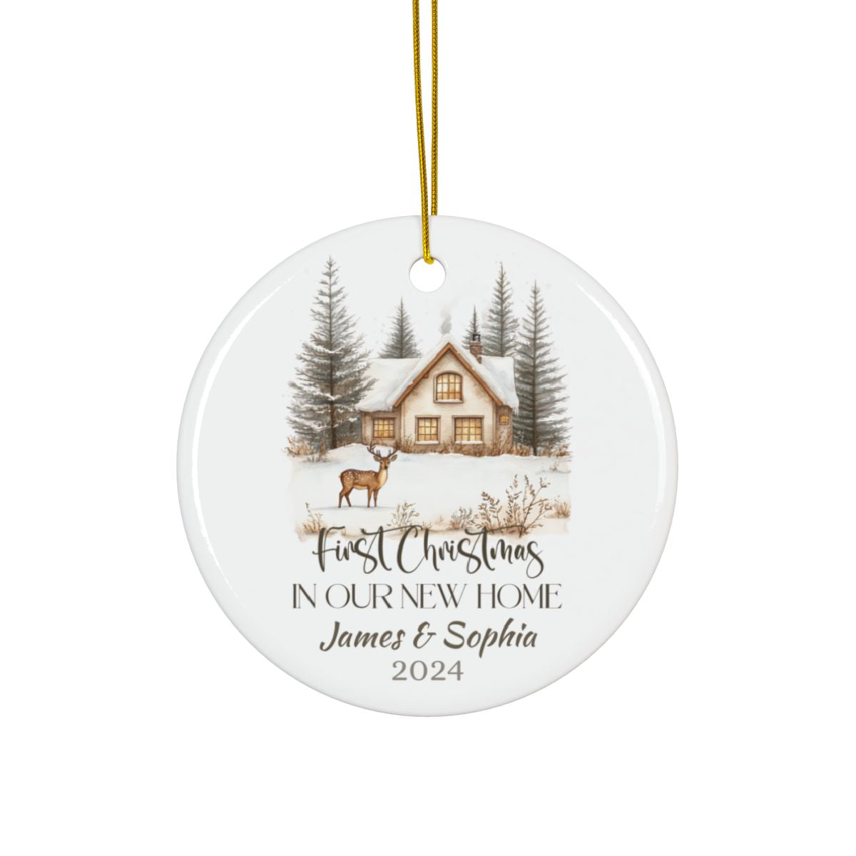 First Christmas in our new home Christmas Ornament Personalised Ceramic Ornament