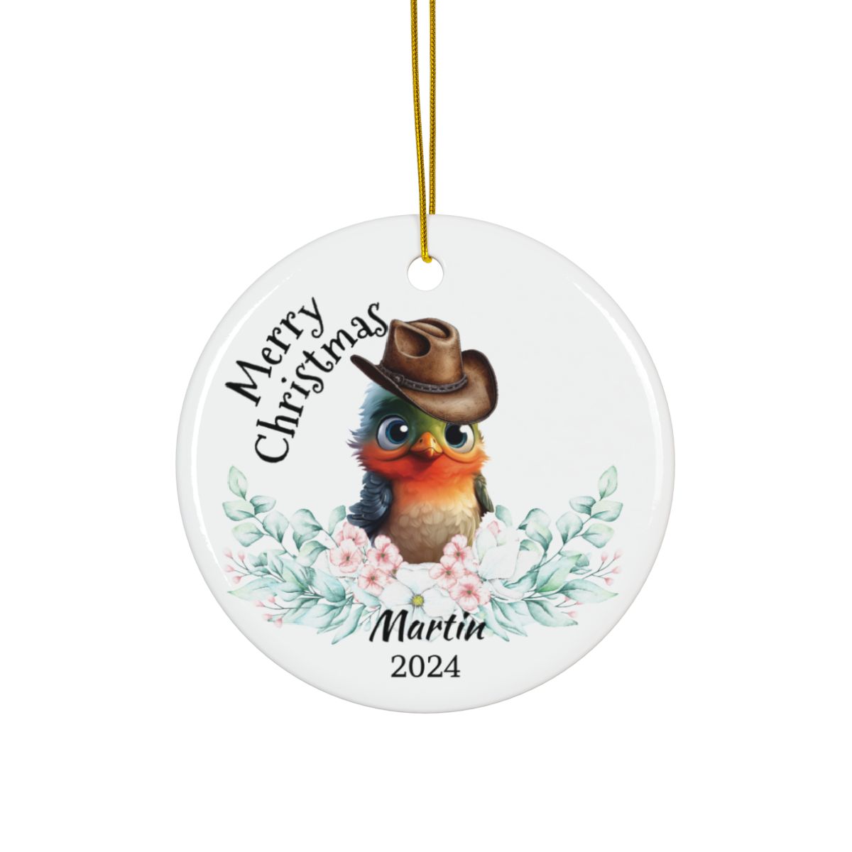 Australian Animals Ornament, Personalized Christmas Decoration, Unique Holiday Gift, Ceramic Round Keepsake, Custom Name Memento