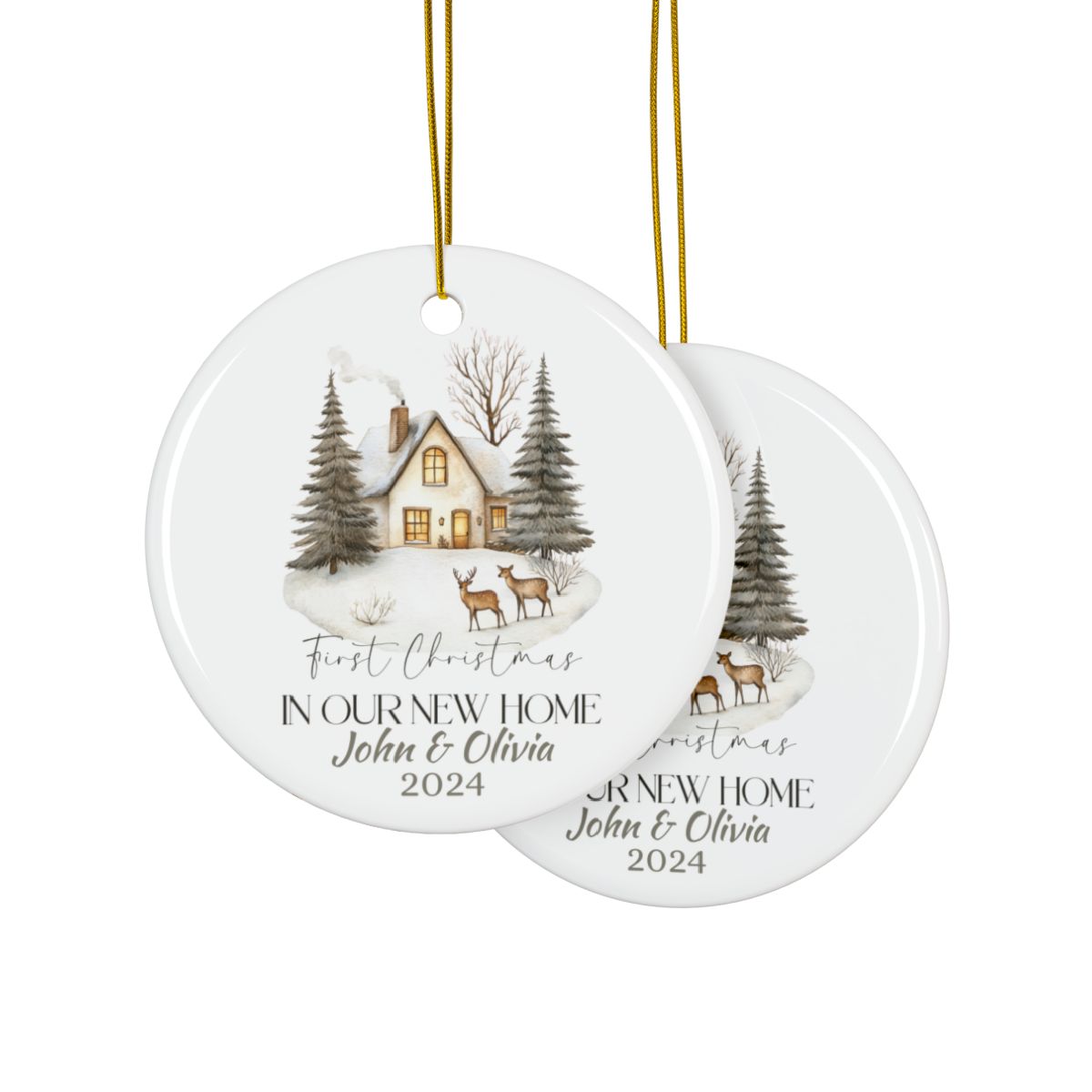 First Christmas in our new home Christmas Ornament Personalised Ceramic Ornament