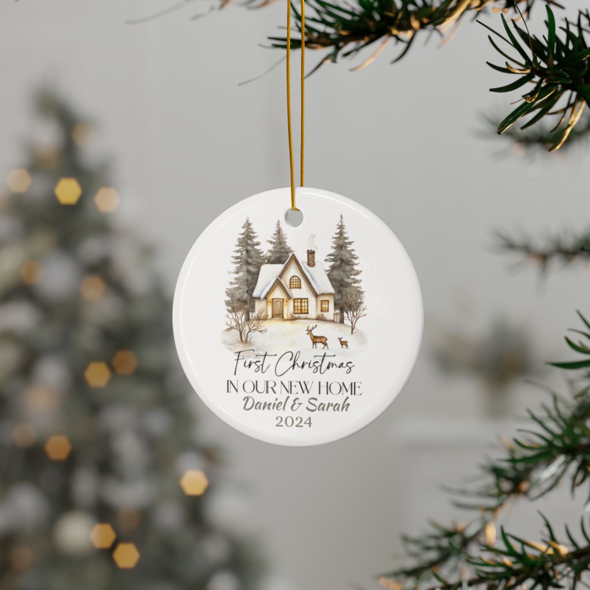 First Christmas in our new home Christmas Ornament Personalised Ceramic Ornament