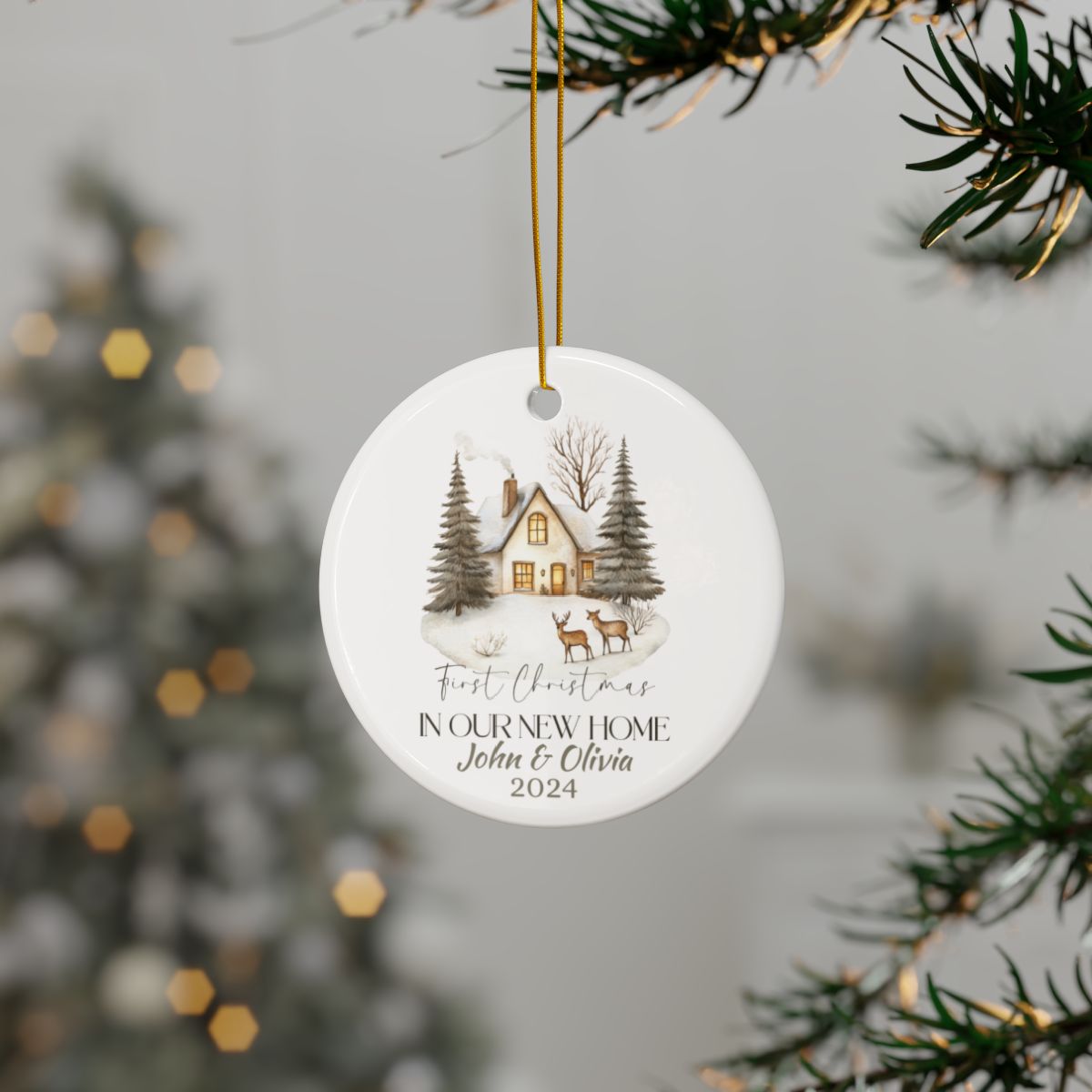 First Christmas in our new home Christmas Ornament Personalised Ceramic Ornament