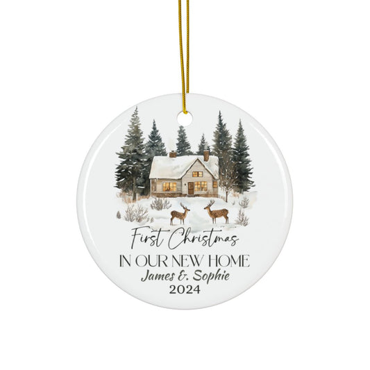 First Christmas in our new home Christmas Ornament Personalised Ceramic Ornament