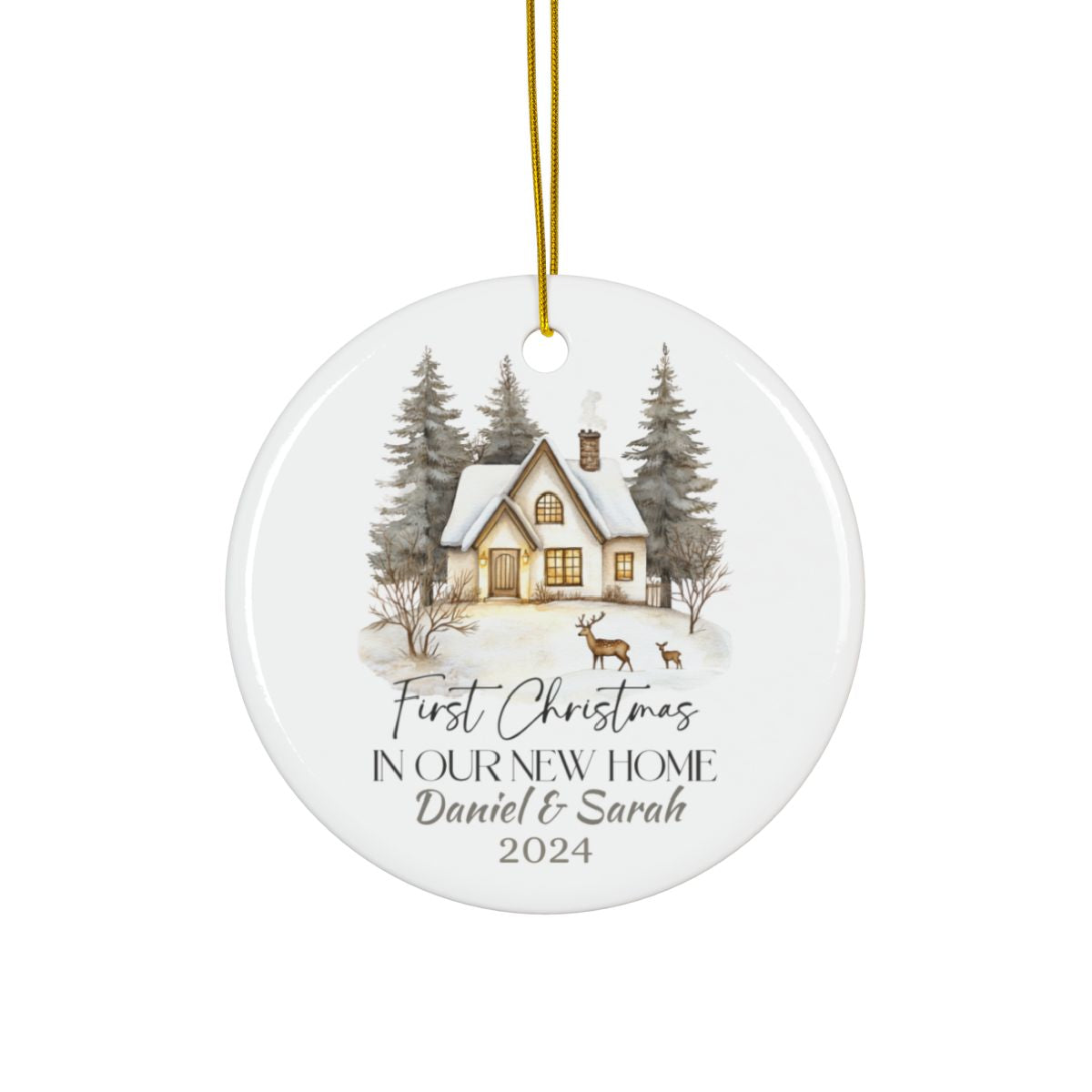 First Christmas in our new home Christmas Ornament Personalised Ceramic Ornament