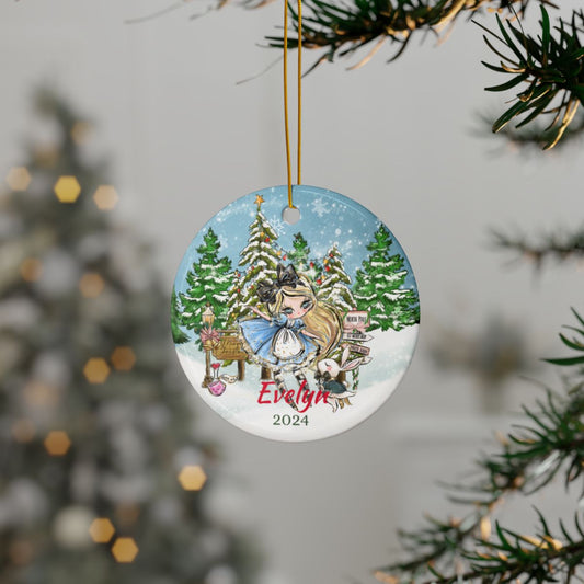 Alice Personalised Ceramic Ornament