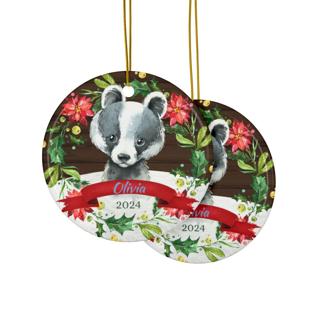 Baby Badger Personalised Ceramic Ornament