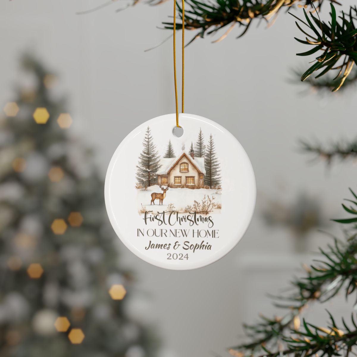 First Christmas in our new home Christmas Ornament Personalised Ceramic Ornament