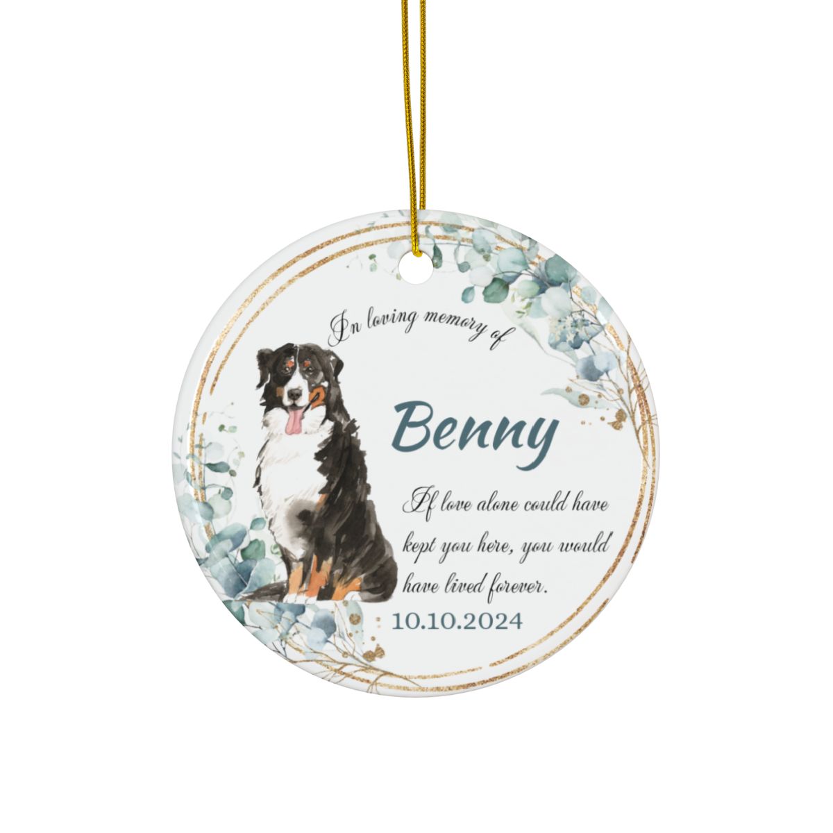 Bernese Mountain Dog Personalised Ceramic Ornaments