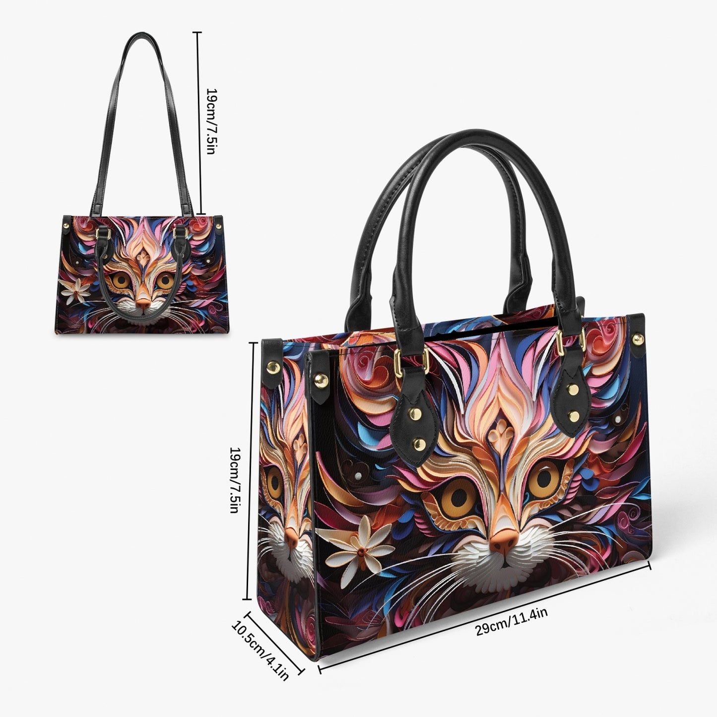 Women's Tote Bag - Long Strap - Cat