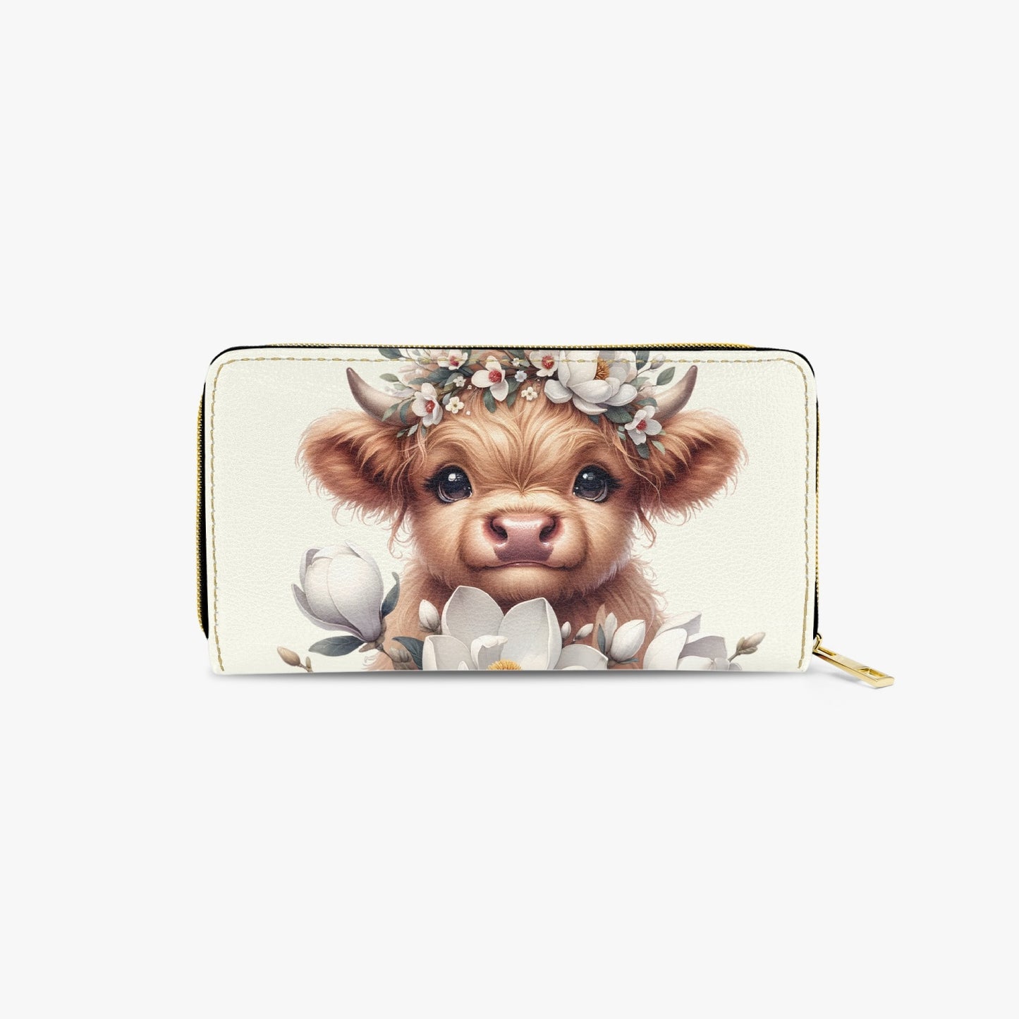 Long Type Zipper Purse - Highland Cow