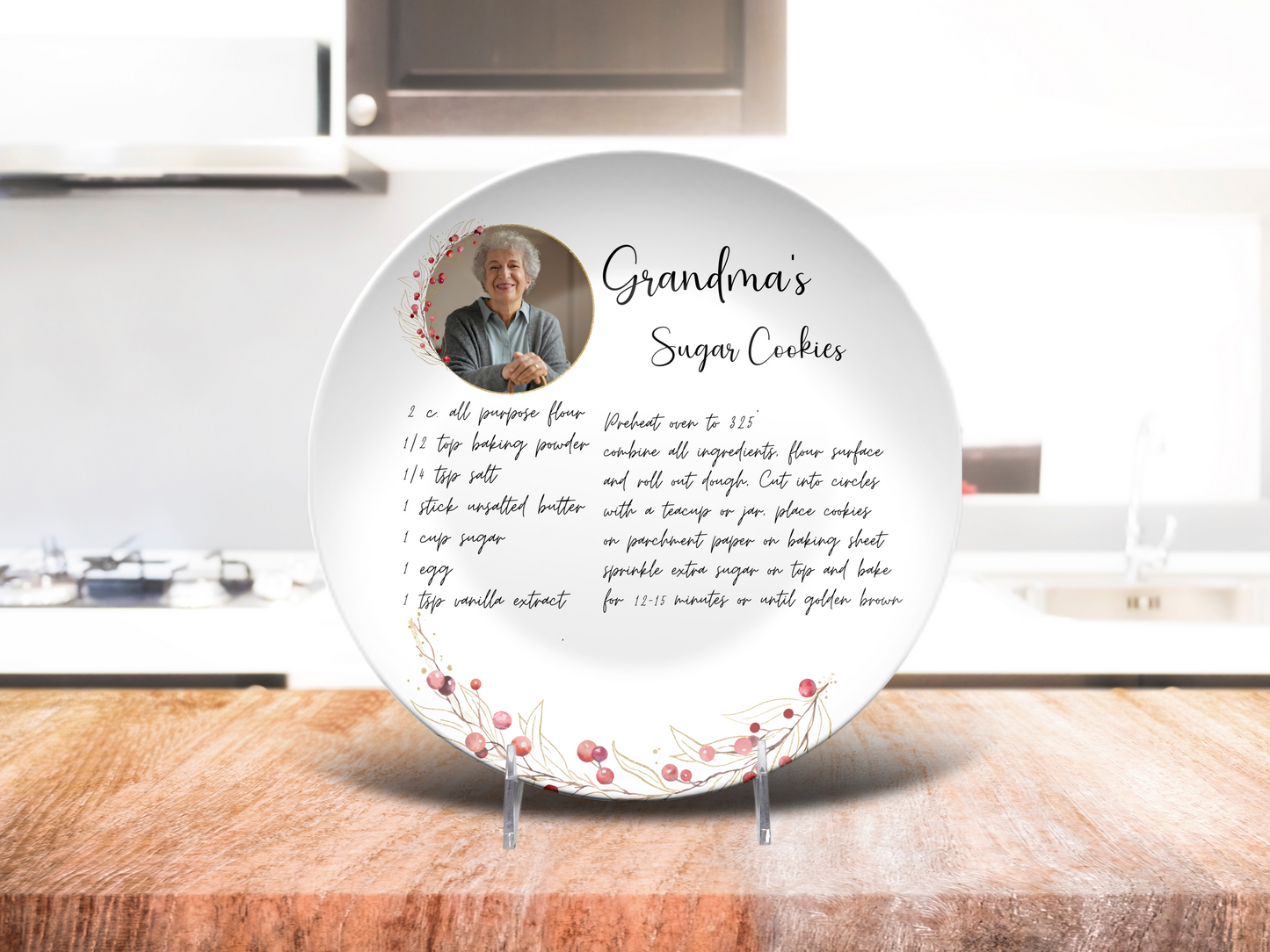 Personalised Handwritten Family Recipe Heirloom with Photo Plate/Platter