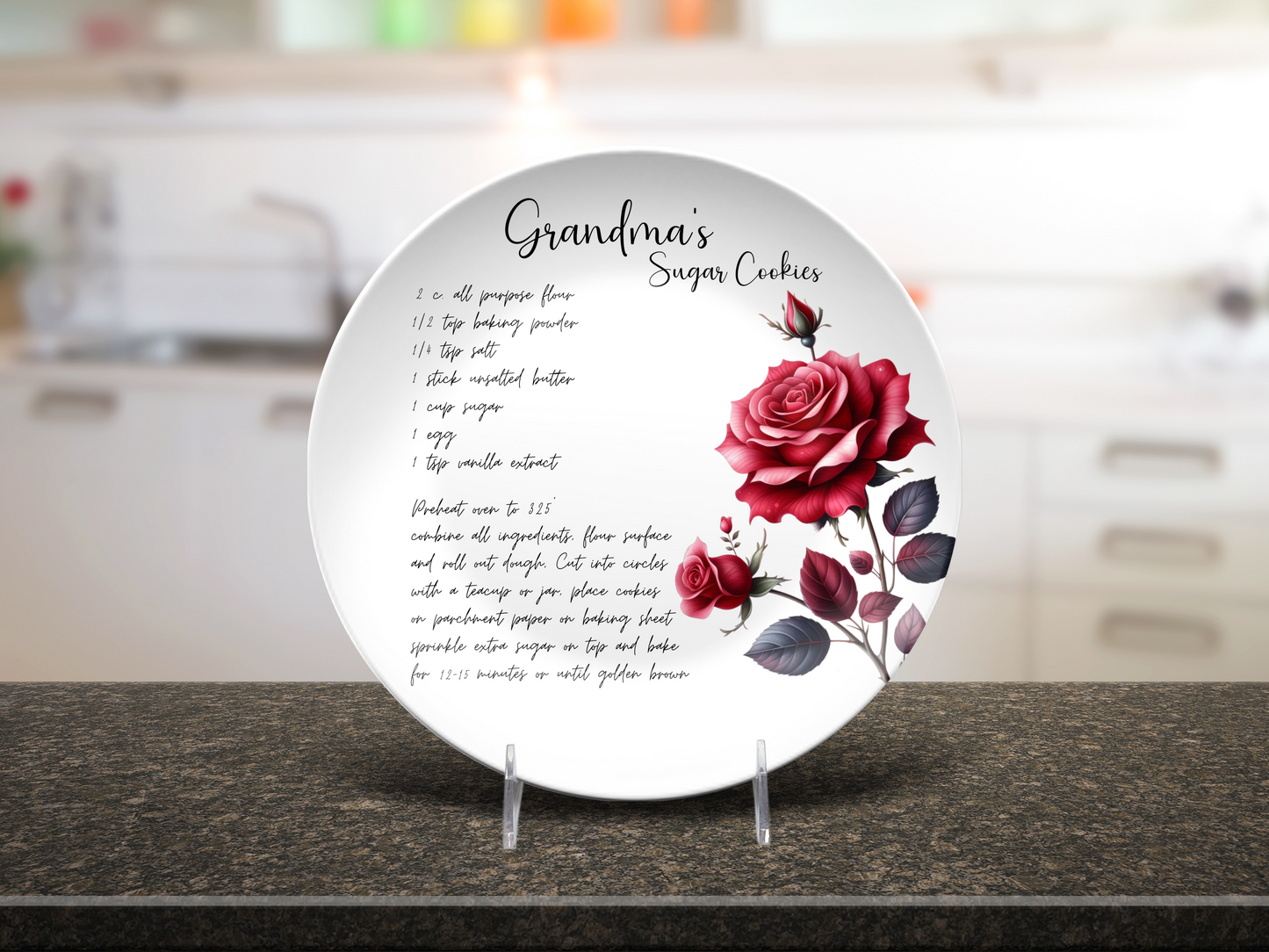 Handwritten Recipe Plate/Platter, Family Recipe Heirloom