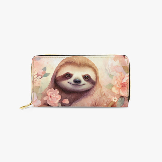 Long Type Zipper Purse - Sloth