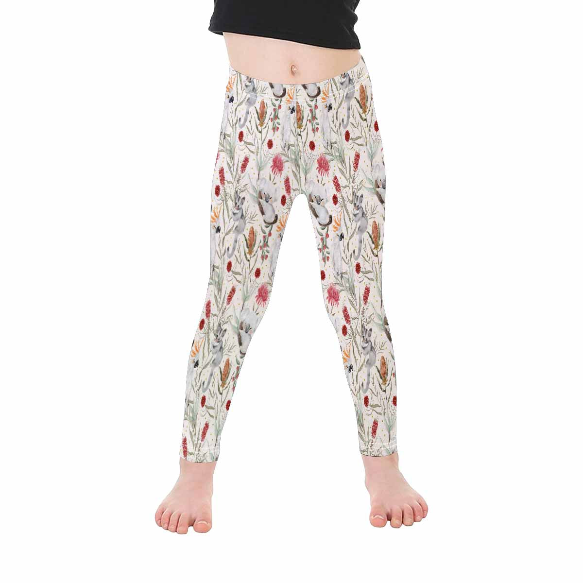 Australian Animals, Koala Cockatoo and Sugar Glider  Kid's Leggings