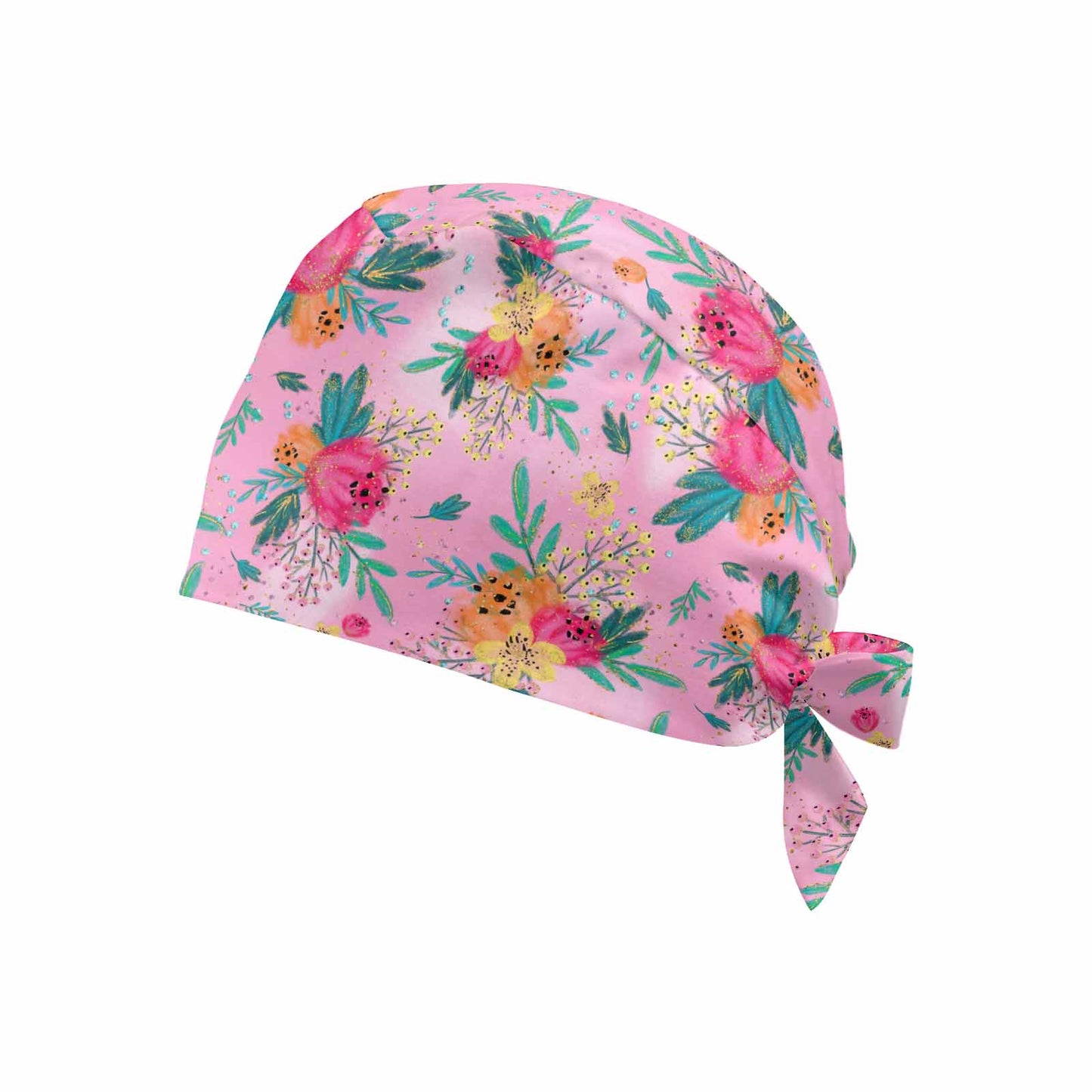 Nurse Scrub Cap Australian Floral Pink  Scrub Cap