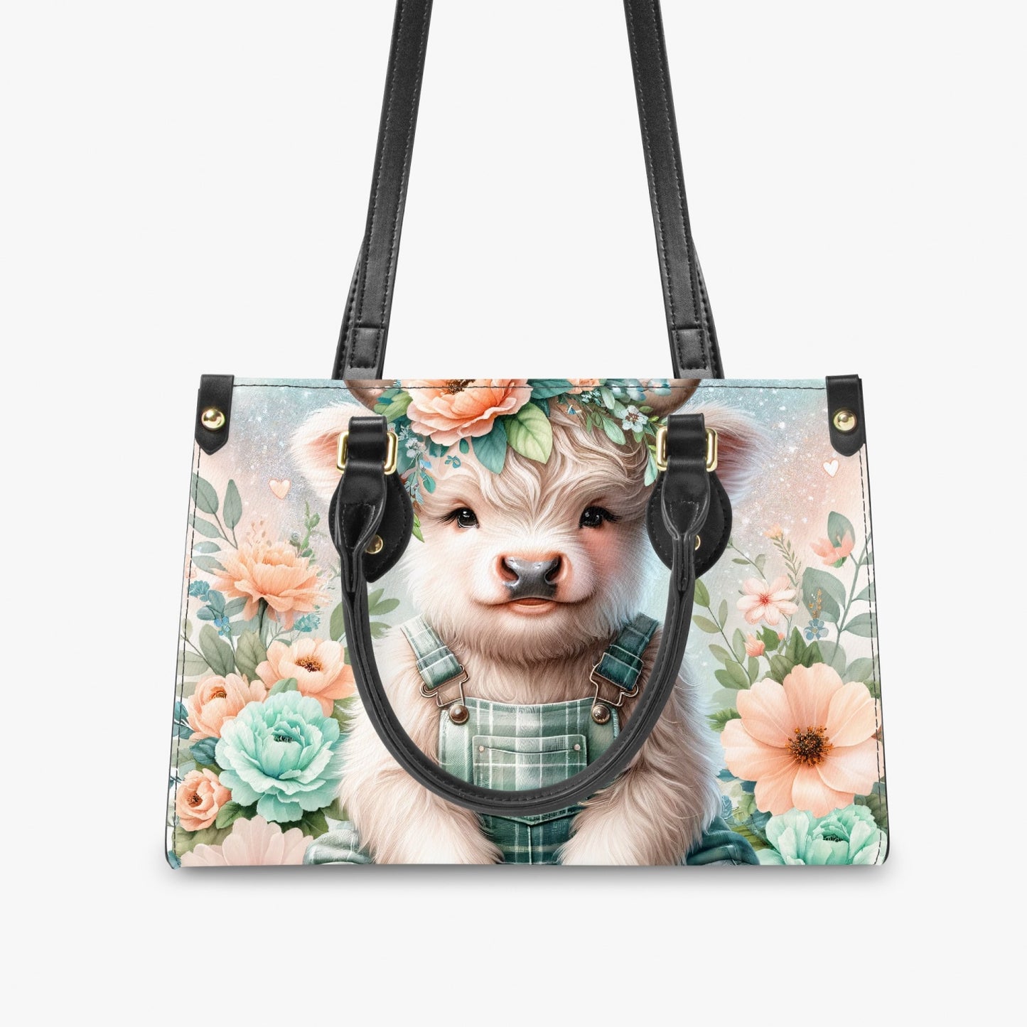 Women's Tote Bag - Long Strap - Highland Cow