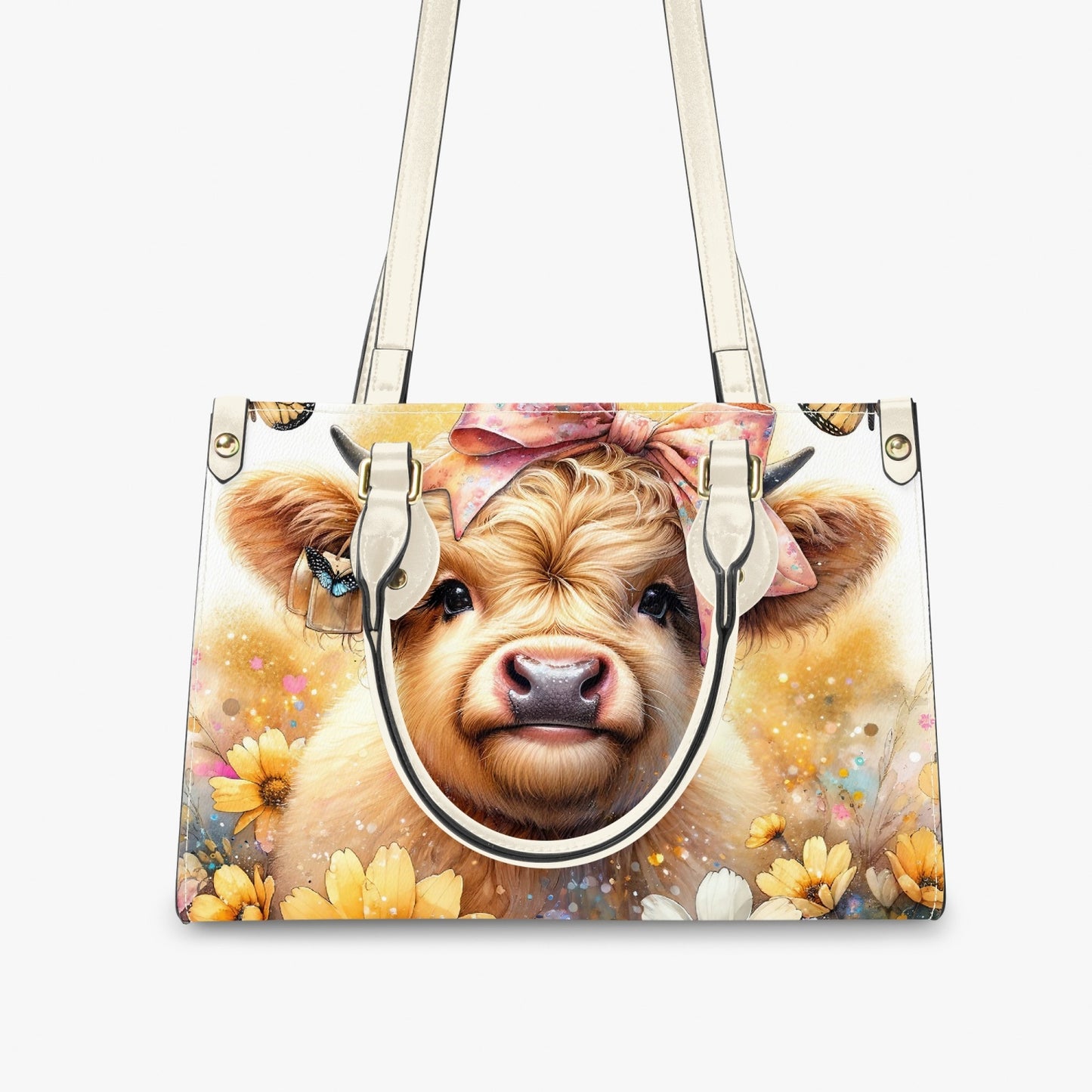 Women's Tote Bag - Long Strap Highland Cow