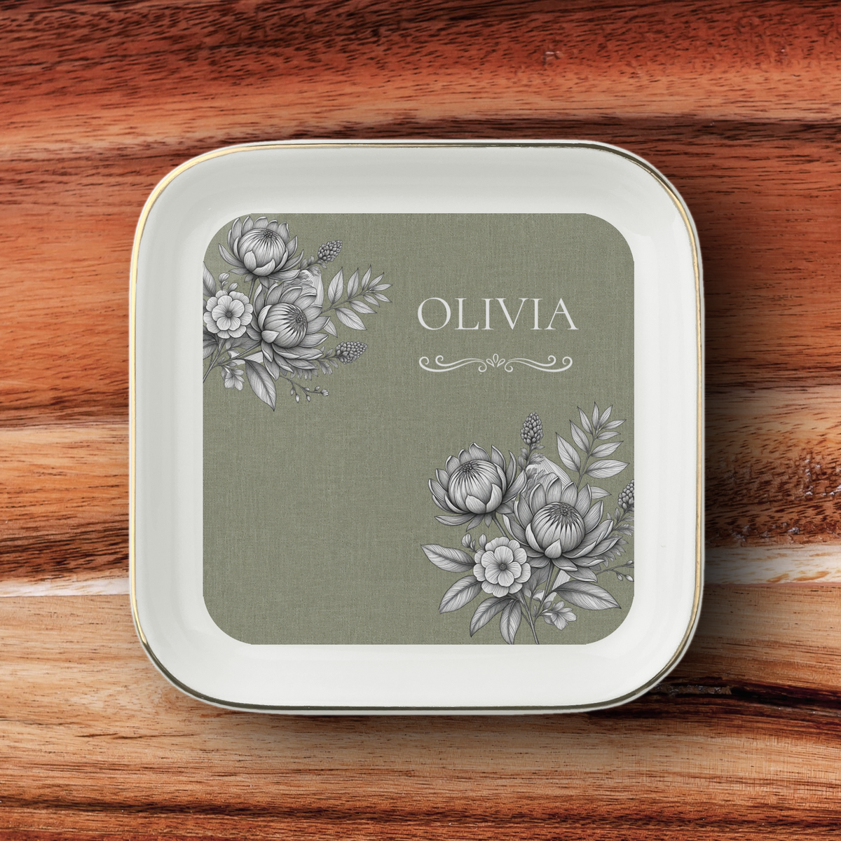 Personalised Jewelry Dish, Custom Name Ceramic Trinket Dish, personalised Gift, Jewellery Holder, Birthday or Christmas Gift