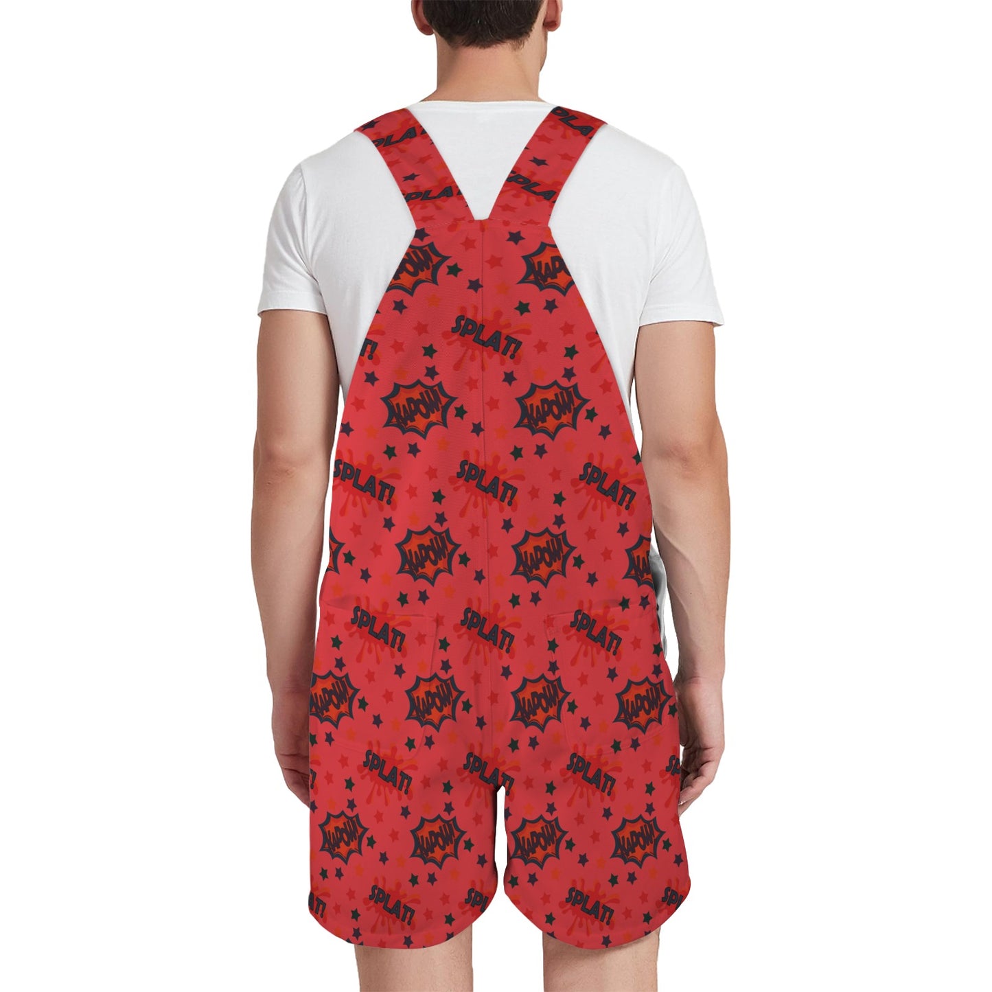 Pop words red Unisex Shorts Suspender Jumpsuit